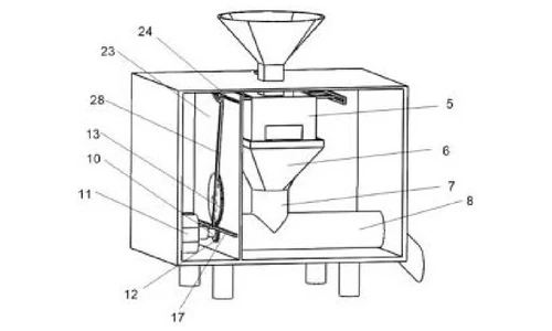 Internal structure of the feeding device