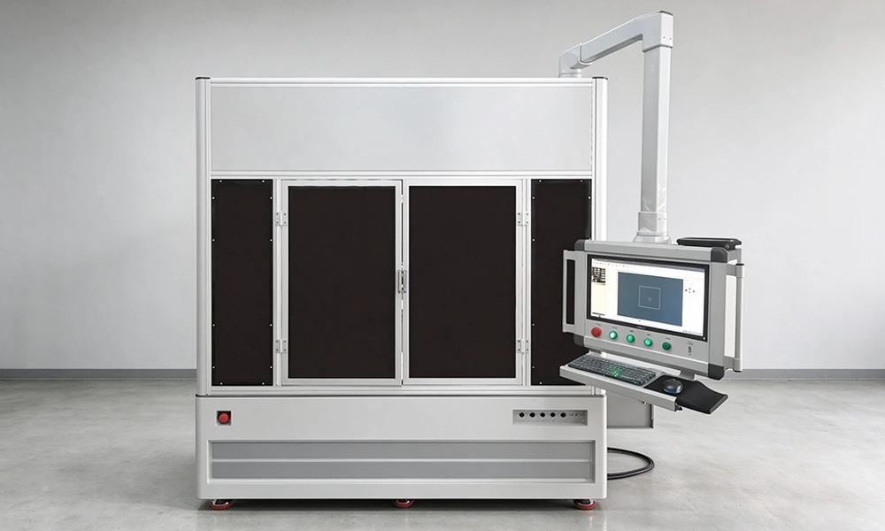 TOB-XD4000W gantry fiber laser welding machine installed in a battery factory workshop