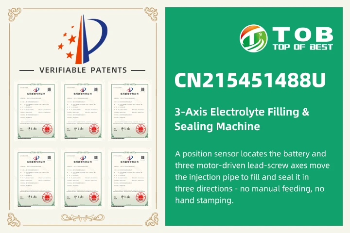 Patent CN215451488U – 3-Achsen-Elektrolytbefüllung & -Versiegelung